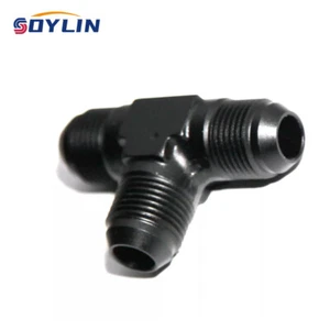 3-Way Tee T-Piece Fitting Adapter AN6 6-AN Male to 2X AN6 6-AN Male BLACK - Imagen 1 de 8