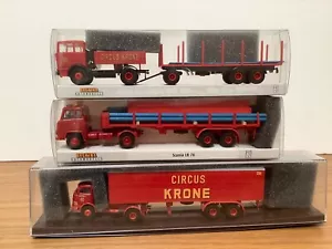 Brekina, 1:87, Scania & M.B. Circus Krone Trucks, LOT of 3. - Picture 1 of 4