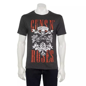 Guns N' Roses T-Shirt Sizes S-2XL Men's Charcoal Heather Distressed Print Tee - Picture 1 of 2