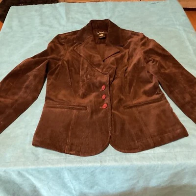 Chaqueta Blazer INC International Concepts Para Mujer Talla PS Marrón Pana Foto 1 de 4