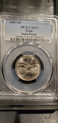 Beauty!!!! 2007-D PCGS SP67 UTAH STATE QUARTER - Image 1 of 2