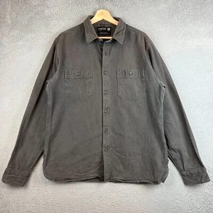 Arbor Shirt Mens XL Gray Button Up Twill Work Shacket Outdoor Workwear - Picture 1 of 9