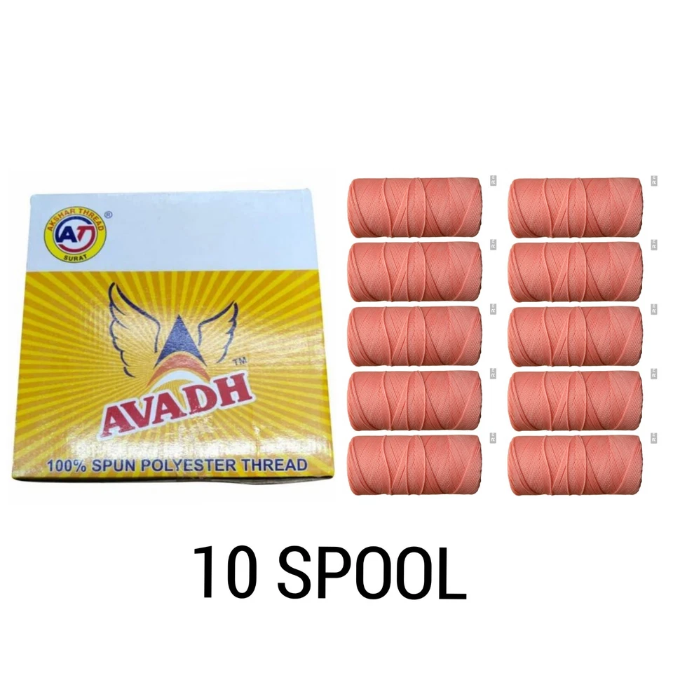 Avadh Spun Polyester PASTEAL ORANGE Thread suitable for all types of sewing - Image 1 of 3