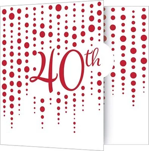 Sparkle & Shine Ruby Red Wedding Anniversary Party Invitations w/Envelopes - Picture 1 of 1
