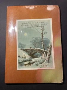 Vintage Original Fine Art Business Ad Issac Dennis Jr. Holiday Goods 4 1/2" x 3" - Picture 1 of 1