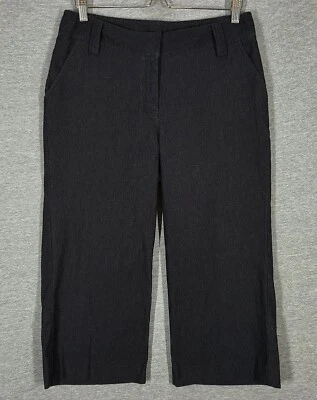 John Paul Richard Womens Crop Pants 10 Black Pockets Stretch Zip Up Easy Care - Image 1 of 4