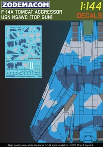 Decals 1/144, F-14A Aggressor NSAWC Top gun, Tomcat for F-toys kit - Picture 1 of 10