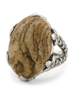 Neu authentischer Stephen Dweck 925 St Silber Jaspis Cabochon Ring Größe 7  - Bild 1 von 7