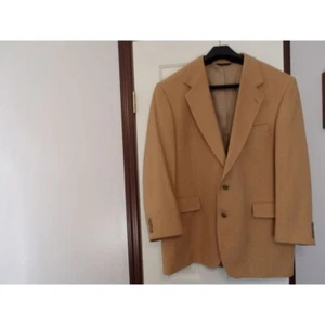 Vintage Camel Hair Classic Tan Blazer Two-Button Professional Wear 44L - Picture 1 of 5