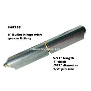 6" Bullet Hinge w/ zerk grease fitting 49753 steel body & pin brass bushing - Picture 1 of 4