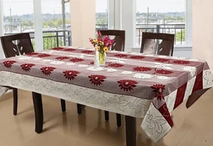 6 Seater Dining Table Cloth cover Net 60x90 Inches, Maroon us - Picture 1 of 3