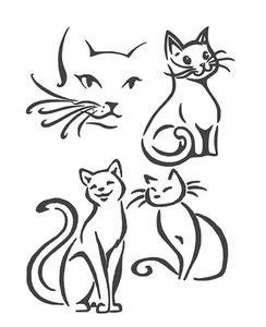 STENCILS CRAFTS TEMPLATES SCRAPBOOKING CATS STENCIL No. 3b - A4 MYLAR - Picture 1 of 1