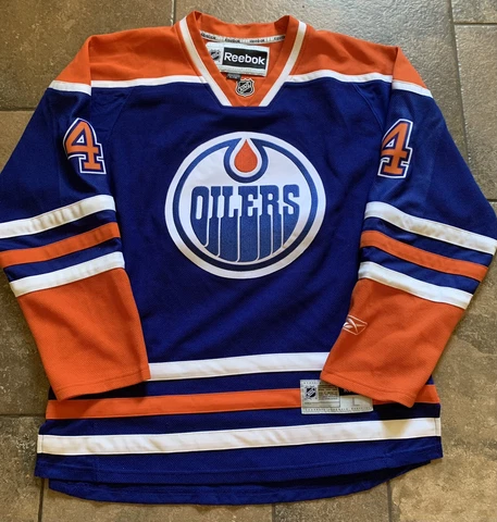 EDMONTON OILERS TAYLOR HALL MEN’S JERSEY REEBOK SIZE LARGE LG L NHL HOCKEY Cover