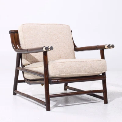 Sillón de bambú John Wisner for Ficks Reed Mid Century Foto 1 de 4