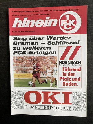 BL 92/93 1. FC Kaiserslautern - SV Werder Bremen, 19.09.1992 - Bild 1 von 3