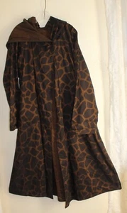 Mycra Pac -Sz S M Funky Animal Print Bronze Long Hooded Raincoat Jacket Wow - Picture 1 of 11