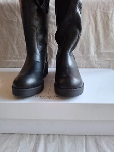 L37 Overknee Lederstiefel, schwarz, 39, neu - Bild 1 von 6