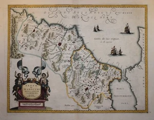 NORD AFRICA - FEZZAE ET MAROCHI REGNA.. DI JANSSONIUS 1636. - Foto 1 di 1