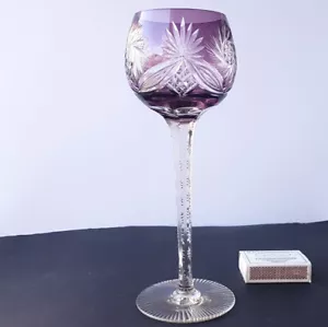 Wine Glass, Stemware Crystal Glas Flashed Glass Hand Cut Um 1950 L932 - Picture 1 of 15