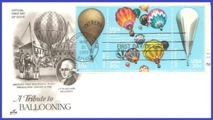 USA4 #2032-35 U/A ARTCRAFT FDC PB4  Balloons - Bild 1 von 1