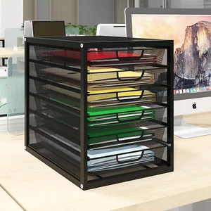 Mesh Desk Organizer with 6 Tier Sliding Drawers, Paper Sorter, Multi-Functional - Picture 1 of 8