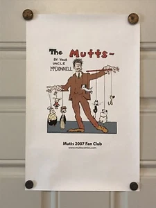 Póster de tira cómica de Mutts RARO ~ Patrick McDonnell 2007 exclusivo club de fans - Imagen 1 de 3
