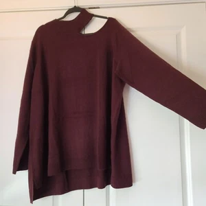 Colleen Lopez Plus Size Sweater Cold Shoulder Wine Color Oversized 2X 20W NWOT - Picture 1 of 8