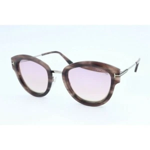 Tom Ford Mia-02 TF 574 55Z Butterfly Havana Sunglasses Pink Gradient Lenses 52mm - Picture 1 of 5