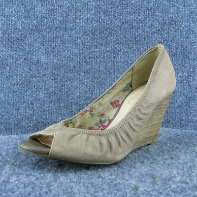 Jessica Simpson Noah Mujer Zapatos de Tacón Peep Toe Cuero Marrón Talla 6.5 Mediano Foto 1 de 4