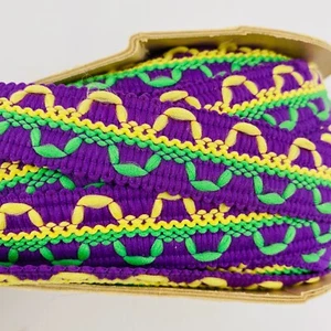 Vintage Wyla Trim Washable Polyester Fashion Trimming Purple Yellow Green 36 yds - Picture 1 of 4