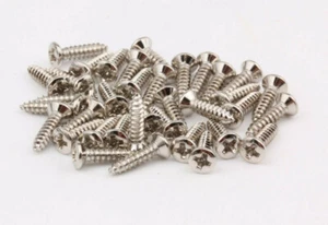 Golpeador y tornillos de placa posterior 2,8x12 mm níquel se adapta a guitarras Fender ® 50 piezas - Imagen 1 de 4