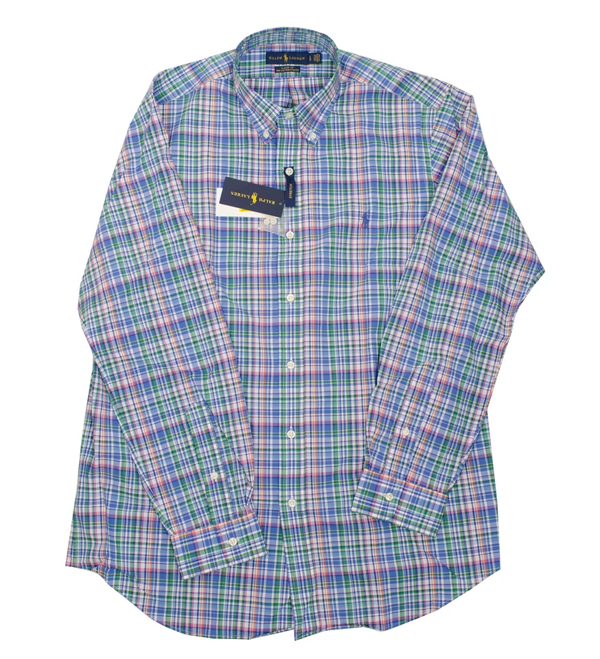 CAMISAS POLO RALPH LAUREN HOMBRE S M L XL XXL CORTE CLÁSICO ALGODÓN CUADROS POPELINA  Foto 1 de 1