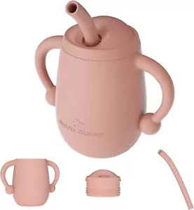 100% Silicone Baby Training Cup Shatterproof Sippy Cup with Straw 4oz - Picture 1 of 6