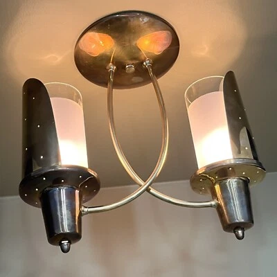 Colgante de vestíbulo atómico Virden Mid Century vintage de los años 50 - ¡Restaurado! Foto 1 de 4