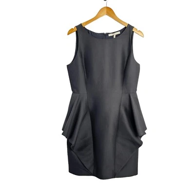 Mini vestido de cóctel Halston Heritage para mujer sin mangas estructurado talla 8 negro Foto 1 de 4