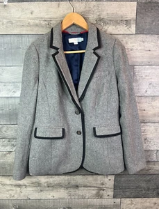 Boden Womens Wool Blazer Jacket UK 10 Grey Preppy British Academia Smart - Picture 1 of 11