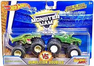 2016 Hot Wheels Monster Jam Demolition Doubles MEGA WREX vs. JURASSIC ATTACK - Picture 1 of 5