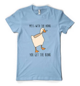 Goose Mess With The Honk You Get The Bonk Personalised Unisex Adult T Shirt - Picture 1 of 19