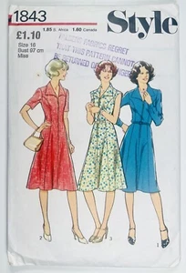 Vintage Sewing Pattern Style 1843 Misses Princess Seamed Dress bust 38" - Picture 1 of 4