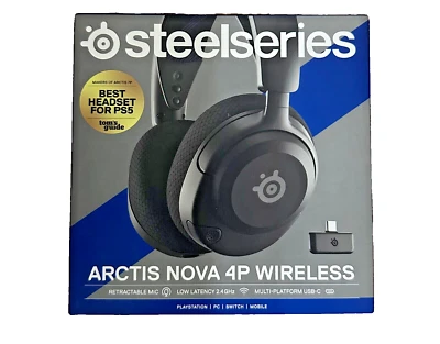 STEELSERIES Arctis Nova 4P Wireless 7.1 Gaming Headset - Black - New Sealed - Image 1 of 4