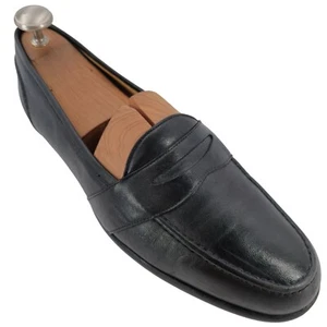 Vintage Bragano Cole Haan Italien Herren 11,5 Schwarz Leder Elegant Schuhe Penny Halbschuhe - Bild 1 von 11