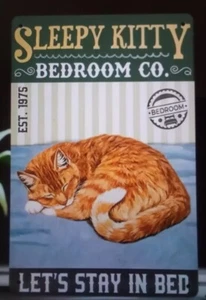 RETRO - SLEEPY KITTY BEDROOM CO. - TIN SIGN 30x20cm New Gift Item - Picture 1 of 3
