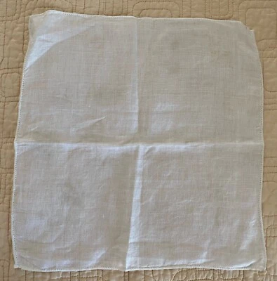 Vintage ~ Pañuelo ~ Blanco Fino Muy Suave con Brillo Foto 1 de 4