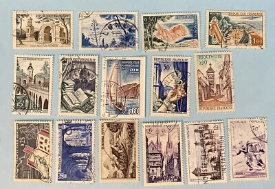 15 Used French Stamps from 1949 to 1971 - Image 1 of 4