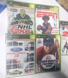 Microsoft XBOX LOT of (5) Sports Games - Mlb 2k5 Ford Racing 3 NHL2k6 ESPN Pga04 - Picture 1 of 21