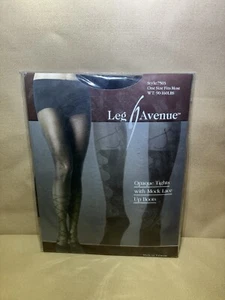 Leg Avenue Opaque Tights with Mock Lace Up Boots Style 7503 NEW - Picture 1 of 4