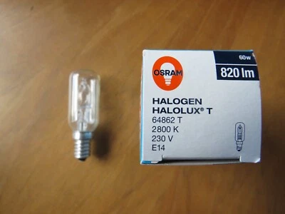 NEUE OSRAM HALOLUX T E14 SES 60W 64862  CL KLAR 820lm 60 WATT DIMMBAR !! - Bild 1 von 4