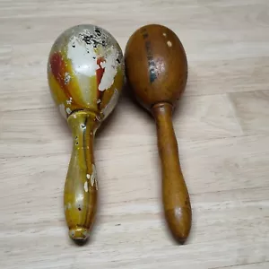 2 Vintage Wood Sock Darning Tools /Darning Eggs - Picture 1 of 11