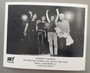 Rolling Stones black & white 8 X 10 promo photo Hoodoo Nov 25th Pay Per View ! - Picture 1 of 1