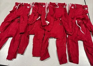 LOT OF 8 Indiana Hoosiers Football Red Game Used Worn Pants Adidas Team Issued - Foto 1 di 8
